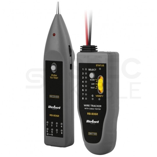 Szukacz par przewodów Lokalizator kabli "Wire Tracker" z testerem kabli RJ45 REBEL RB-806R