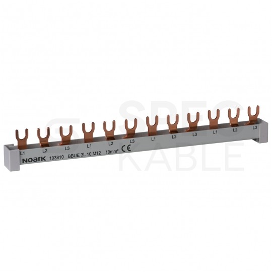 Szyna łączeniowa widełkowa 1-fazowa 10mm2 63A na 54 moduły NOARK