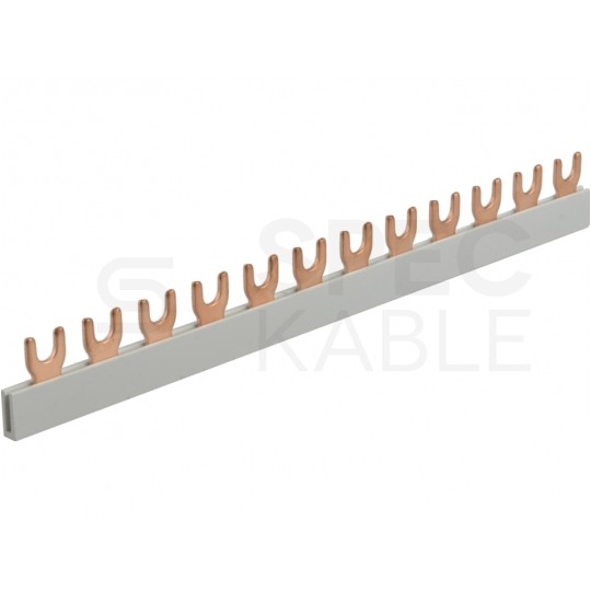 Szyna łączeniowa widełkowa 1-fazowa 12mm2 80A na 12 modułów PAWBOL