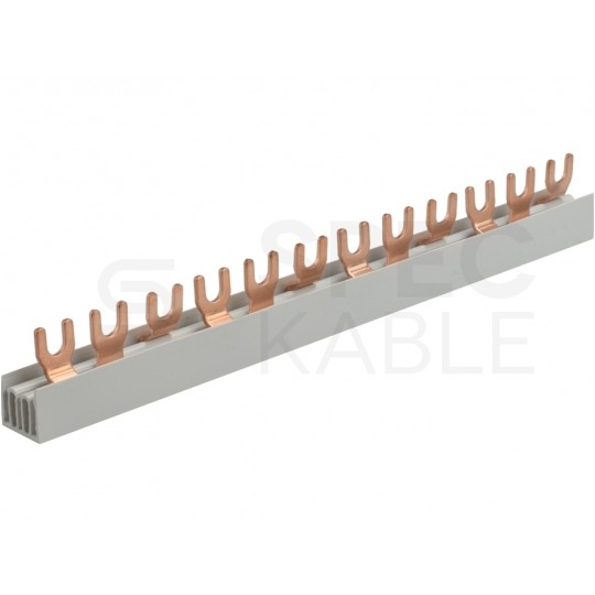 Szyna łączeniowa widełkowa 3-fazowa 12mm2 80A na 12 modułów PAWBOL