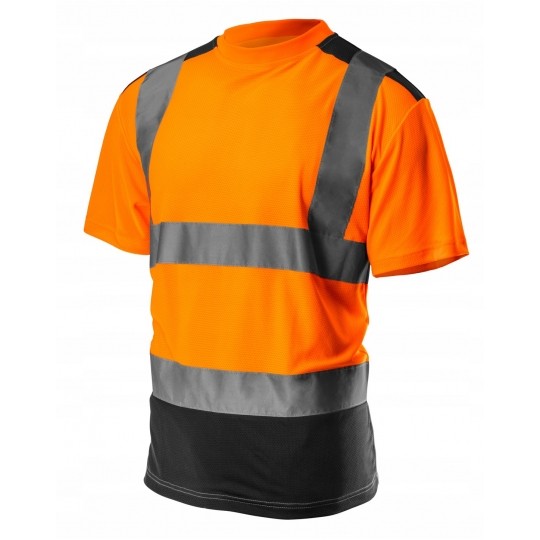 T-Shirt, koszulka odblaskowa ostrzegawcza, pomarańczowa z ciemnym dołem robocza rozmiar L/52 NEO 81-731-L