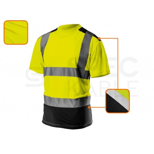 T-Shirt, koszulka odblaskowa ostrzegawcza, żółta z ciemnym dołem robocza rozmiar XXL/58 NEO 81-730-XXL
