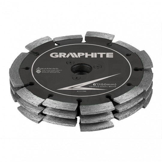 Tarcza diamentowa zespolona potrójna do bruzdownicy 59G371 150x22,2 mm GRAPHITE 57H696