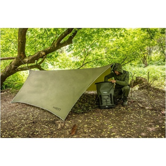 Tarp wodoodporny, płachta biwakowa 360 x 290cm 210T zielony NEO 63-130