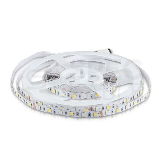 Taśma 300x LED RGB-W SMD 5050 8W/mb IP20 12V op=5m wielokolorowa V-TAC VT-5050 60-IP20-N
