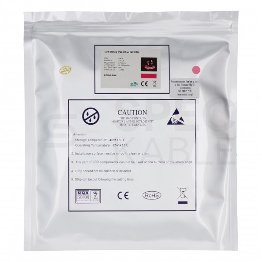 Taśma 480x LED COB PRO3Y 2835 różowa IP20 12V op=5m