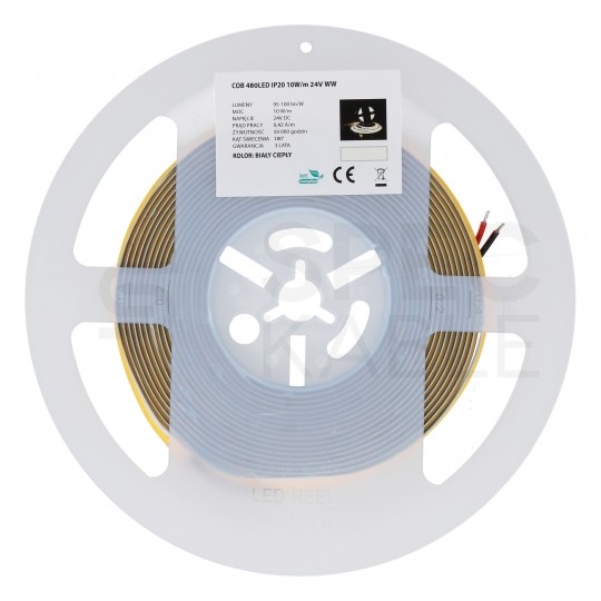 Taśma 480x LED COB PRO3Y 2835 W/mb biała ciepła IP20 24V op=5m