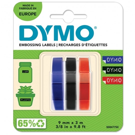 Taśma DYMO 3D 9mm x 3m blister=3szt mix kolorów s0847750