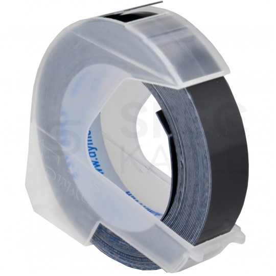 Taśma DYMO 3D plastikowa 9mm x 3m (czarna / biały nadruk) [2146913 ] do wytłaczarek Junior + Omega