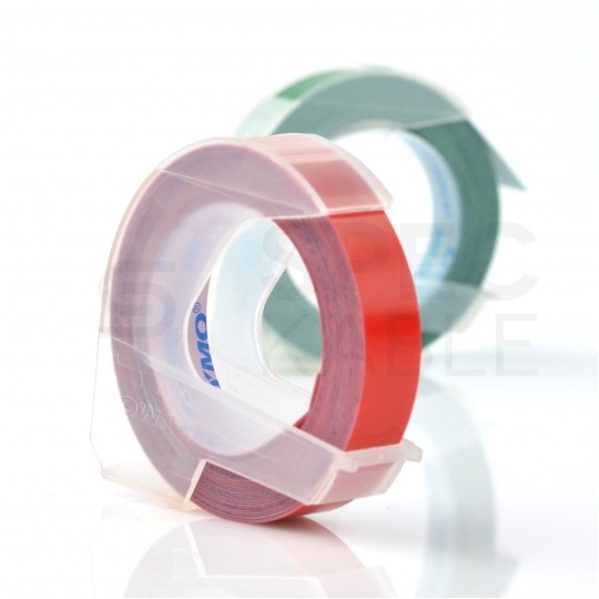 Taśma DYMO 3D plastikowa 9mm x 3m (czerwona / biały nadruk) [520102 / S0898150] do wytłaczarek Junior + Omega