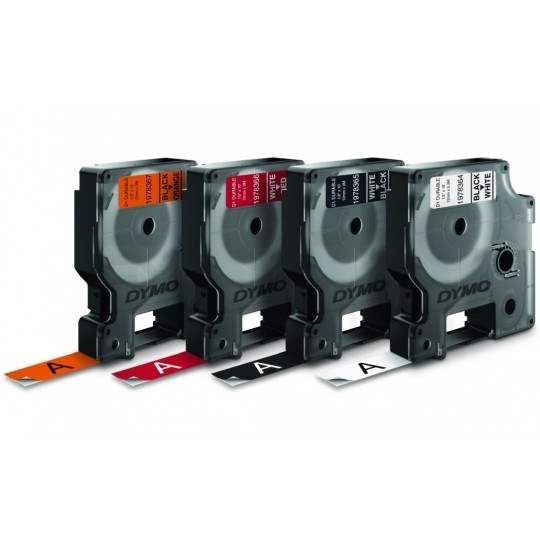 Taśma DYMO D1 Durable 12mm x 3m (czarna / biały nadruk) [1978365] ORYGINALNA