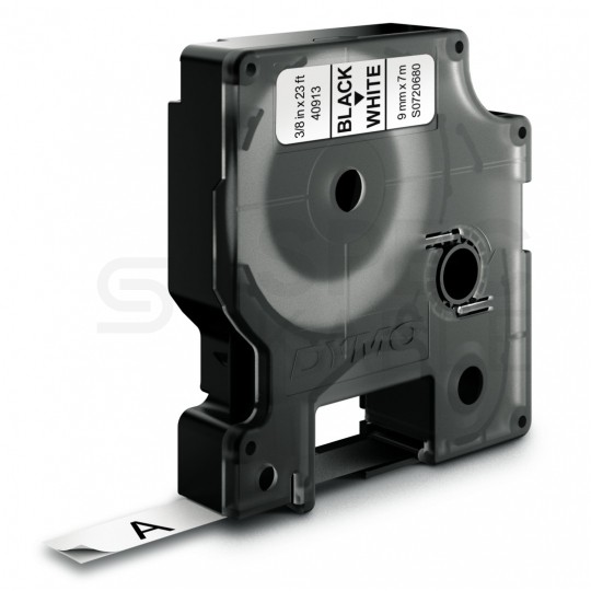 Taśma DYMO D1 Standard 9mm x 7m (biała / czarny nadruk) [41913 (40913) / S0720680] ORYGINALNA