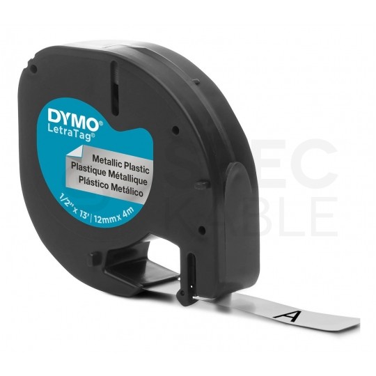 Taśma DYMO LT plastikowa 12mm x 4m (metalizowana / czarny nadruk) [91208 / S0721730] ORYGINALNA