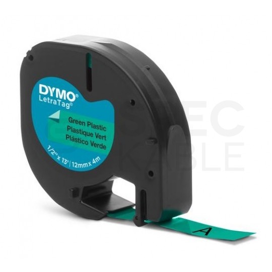 Taśma DYMO LT plastikowa 12mm x 4m (zielona / czarny nadruk) [91204 / S0721640] ORYGINALNA