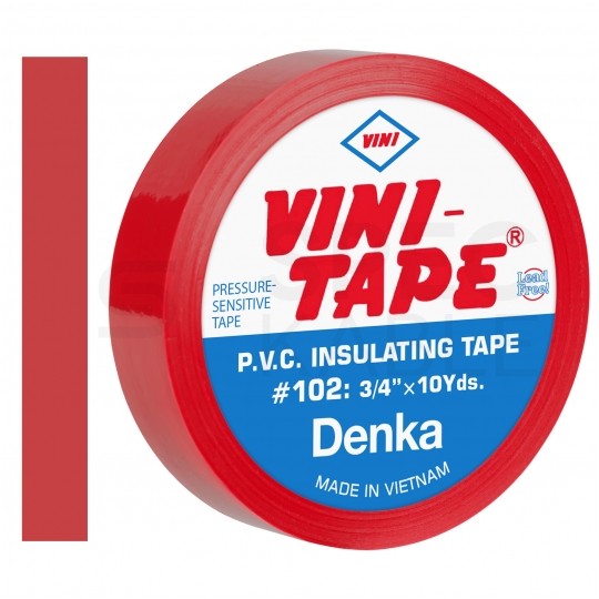 Taśma izolacyjna PVC 19mm x 10m Denka VINI-TAPE czerwona
