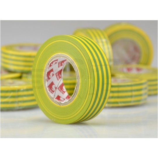 Taśma izolacyjna PVC 19mm x 20m SCAPA żółto-zielona