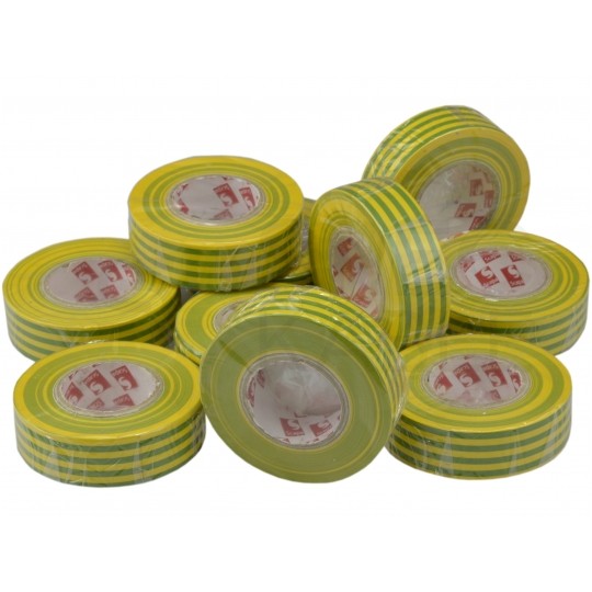 Taśma izolacyjna PVC 19mm x 20m SCAPA żółto-zielona