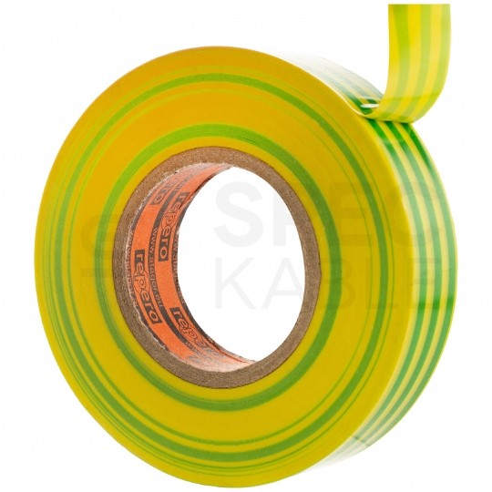 Taśma izolacyjna PVC Premium 19mm x 20m Repero 701 Super żółto-zielona