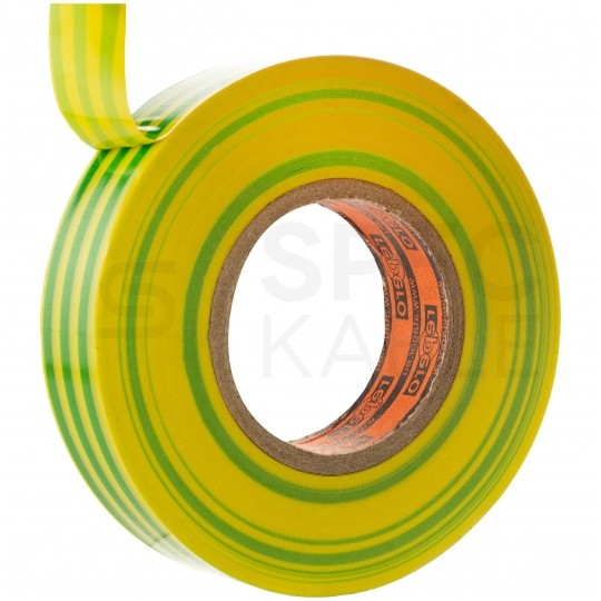 Taśma izolacyjna PVC Premium 19mm x 20m Repero 701 Super żółto-zielona