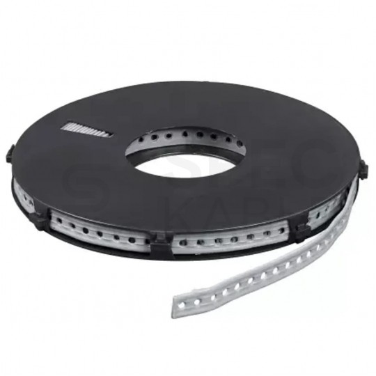 Taśma montażowa stalowa perforowana powlekana 14mm x 10m ocynkowana do drewna, betonu i profili stalowych Rawlplug