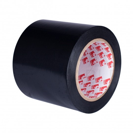 Taśma oznaczeniowa ostrzegawcza PVC 100mm x 33m SCAPA 2721 czarna