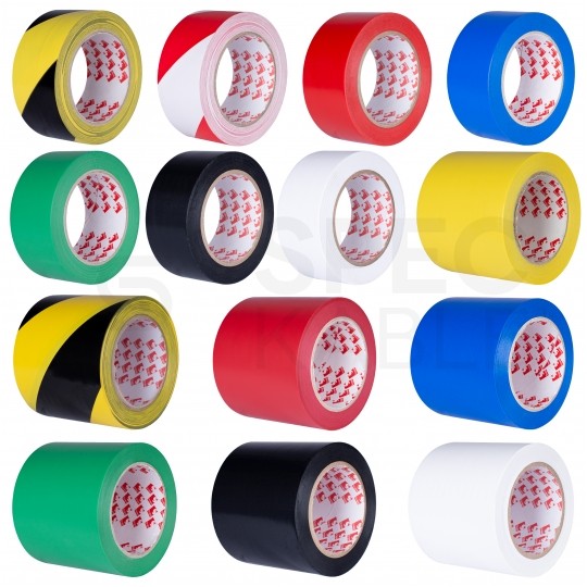 Taśma oznaczeniowa ostrzegawcza PVC 50mm x 33m SCAPA 2721 biała