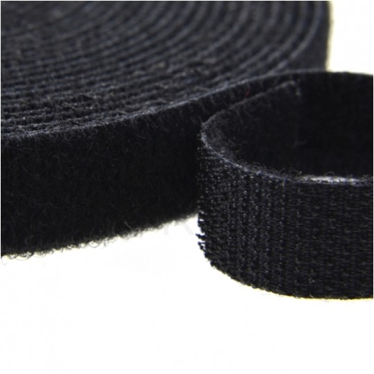 Taśma rzepowa 10mm 25m czarna Back To Back do organizacji kabli i przewodów
