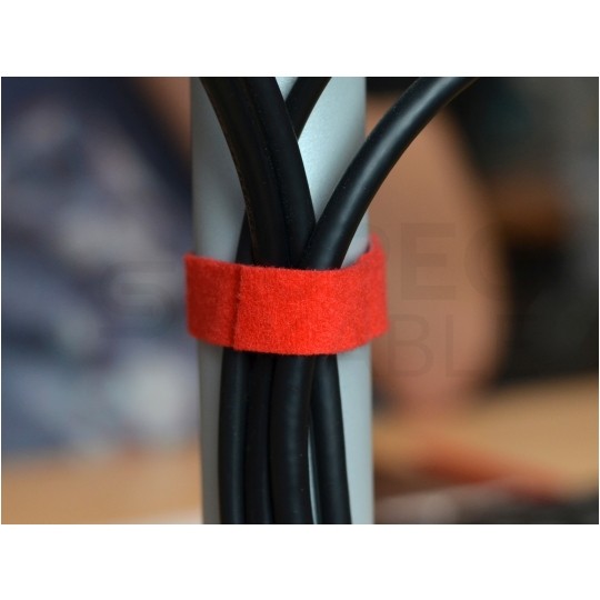 Taśma rzepowa 16mm 4m czerwona Back To Back do organizacji kabli i przewodów