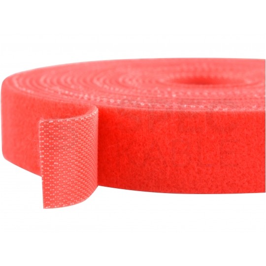 Taśma rzepowa 16mm 4m czerwona Back To Back do organizacji kabli i przewodów