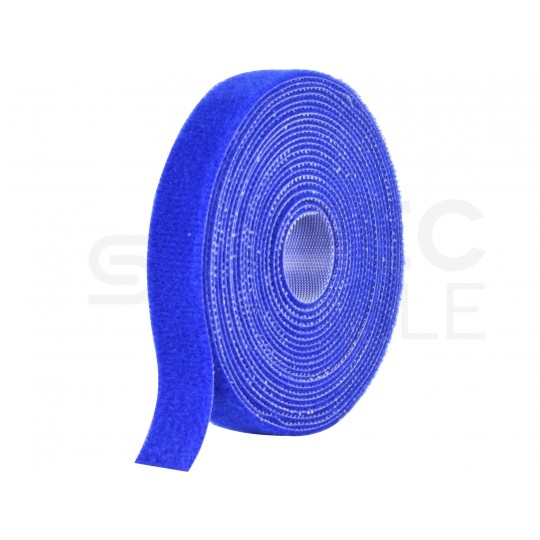 Taśma rzepowa 16mm 4m niebieska Back To Back do organizacji kabli i przewodów