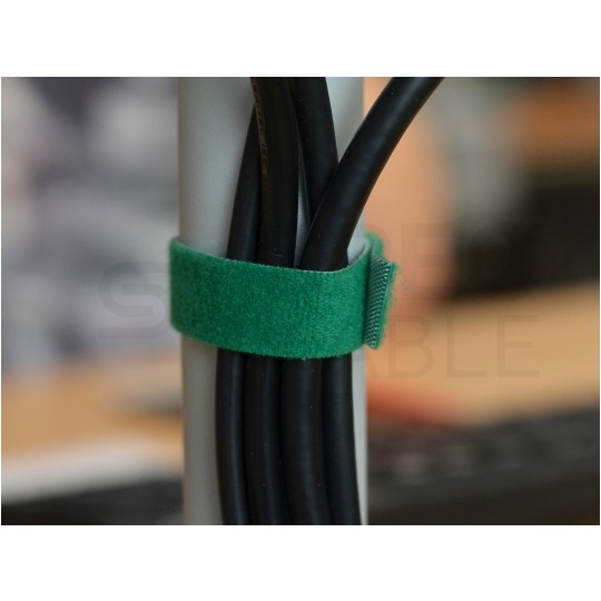 Taśma rzepowa 16mm 4m zielona Back To Back do organizacji kabli i przewodów