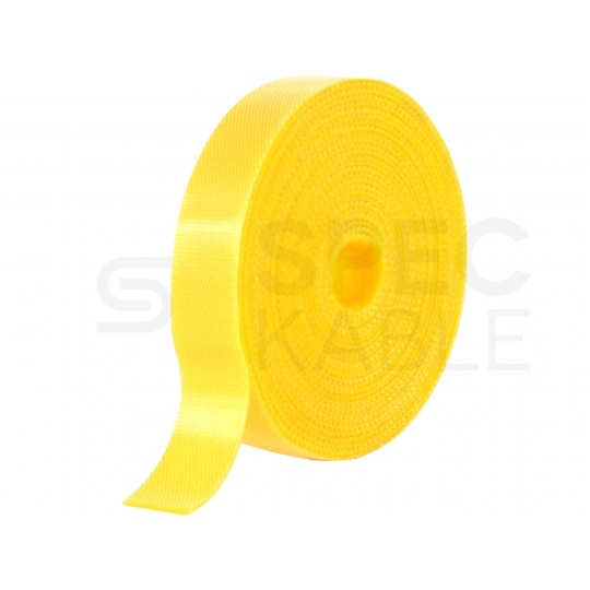 Taśma rzepowa 16mm 4m żółta Back To Back do organizacji kabli i przewodów
