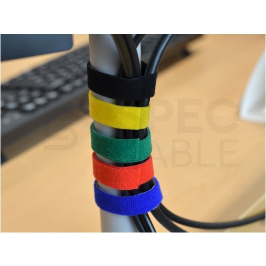 Taśma rzepowa 16mm 4m żółta Back To Back do organizacji kabli i przewodów