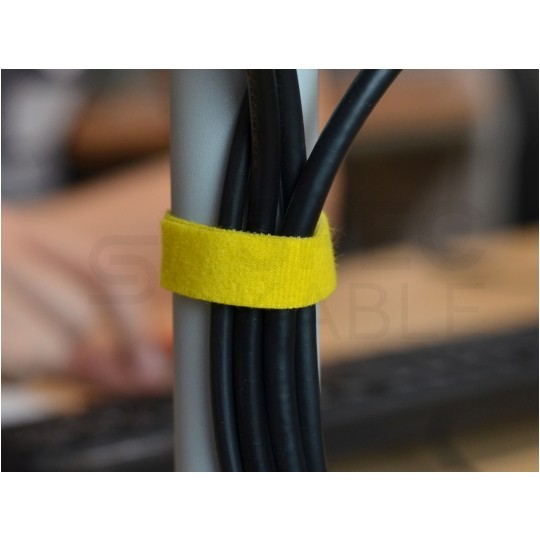 Taśma rzepowa 16mm 4m żółta Back To Back do organizacji kabli i przewodów