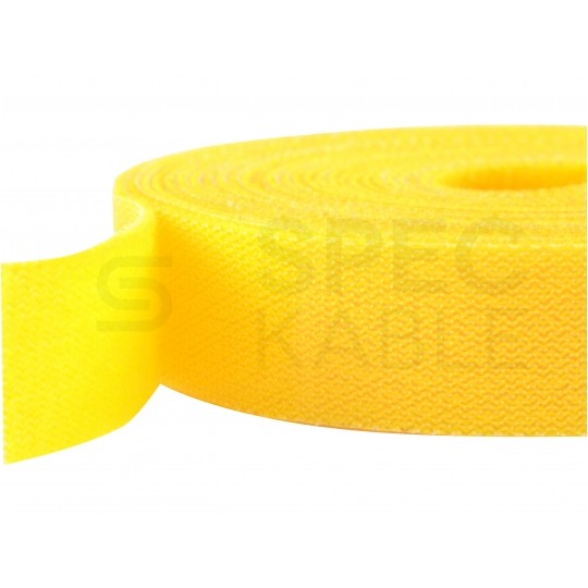 Taśma rzepowa 16mm 4m żółta Back To Back do organizacji kabli i przewodów