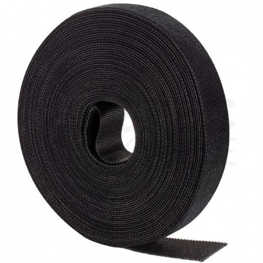 Taśma rzepowa 20mm 10m czarna Back To Back do organizacji kabli i przewodów NEKU