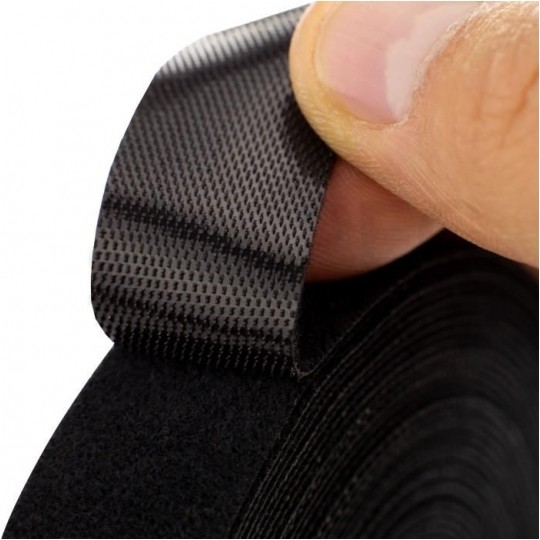 Taśma rzepowa 20mm 10m czarna Back To Back do organizacji kabli i przewodów NEKU