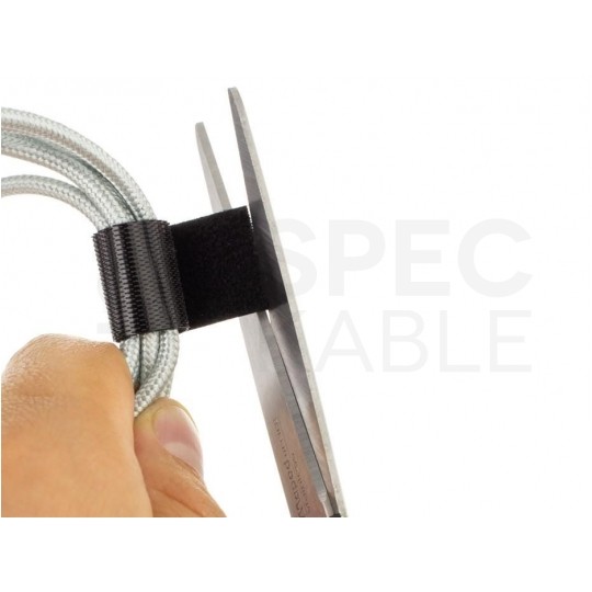 Taśma rzepowa 20mm 10m czarna Back To Back do organizacji kabli i przewodów NEKU