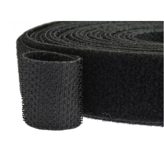 Taśma rzepowa 20mm 5m czarna Back To Back do organizacji kabli i przewodów