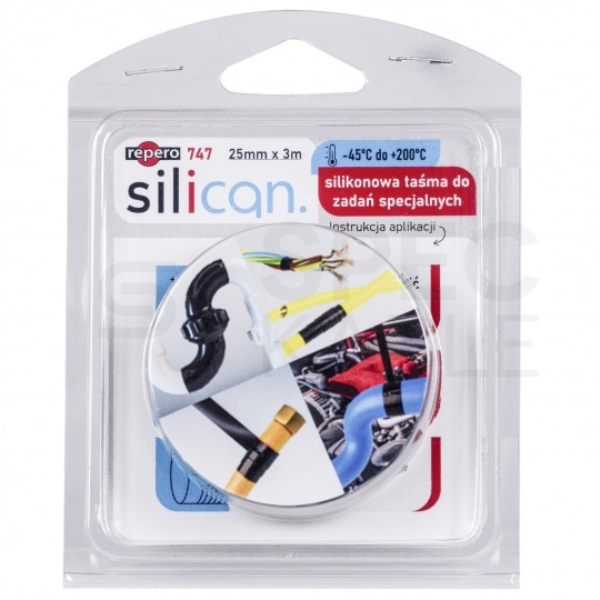 Taśma silikonowa uszczelniająca samowulkanizacyjna 25mm x 3m czarna Repero 747 Silican