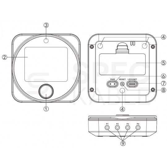 Termometr kuchenny do żywności, mięsa, pieczenia, gotowania [-40 ÷ 300°C] z 2 sondami szpikulcowymi, wyświetlaczem LCD i funkcją Bluetooth WT308B WINTACT