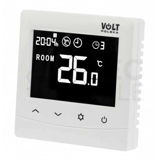 Termostat podłogowy regulator temperatury przewodowy / bezprzewodowy z WiFi i wyświetlaczem LCD IP30 HT-08 VOLT