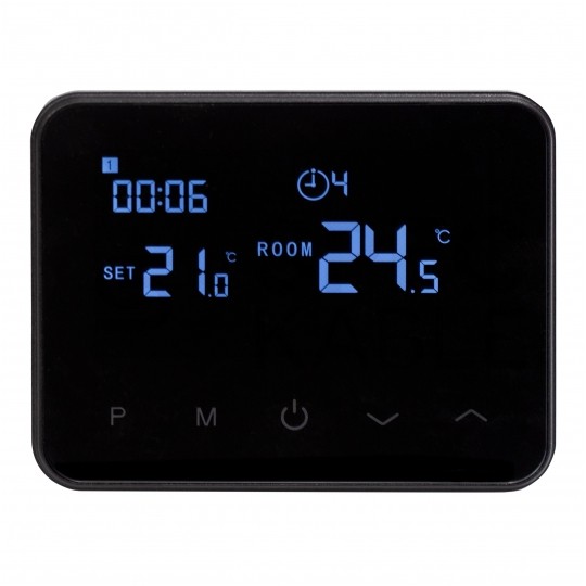 Termostat pokojowy regulator temperatury przewodowy / bezprzewodowy z WiFi i wyświetlaczem LCD IP20 czarny Comfort WT-20 VOLT