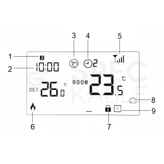 Termostat pokojowy regulator temperatury przewodowy / bezprzewodowy z WiFi i wyświetlaczem LCD IP20 czarny Comfort WT-20 VOLT