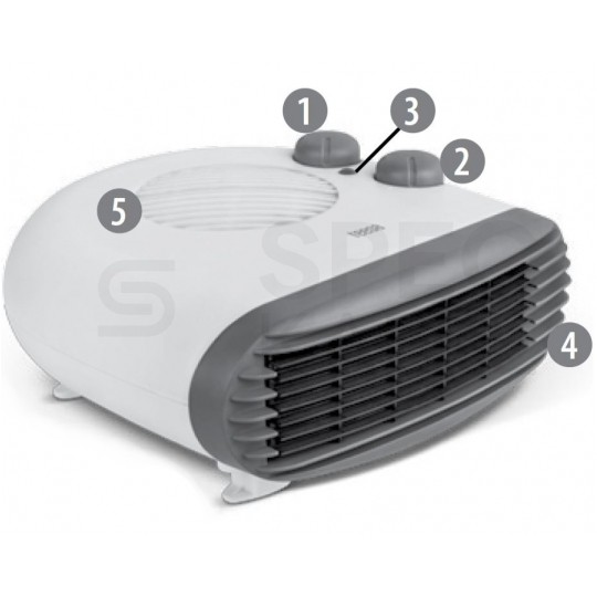 Termowentylator stojący farelka z regulowanym termostatem (1000W / 2000W) TEESA TSA8027