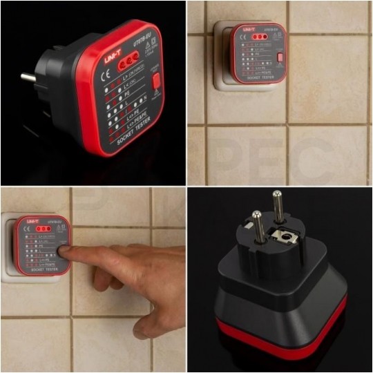 Tester gniazd zasilających 230V 2P+Z i wyłączników RCD UNI-T UT07B-EU