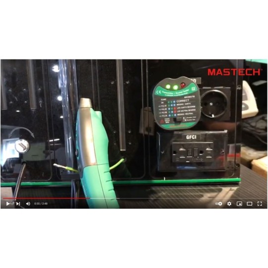 Tester gniazd zasilających 230V 2P+Z i zabezpieczeń MASTECH MS5902RTD