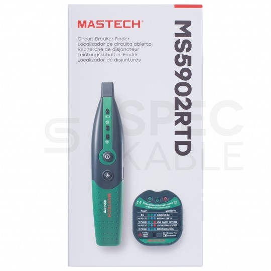 Tester gniazd zasilających 230V 2P+Z i zabezpieczeń MASTECH MS5902RTD
