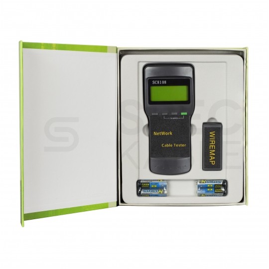 Tester kabli sieciowych LAN RJ45 + BNC z wyświetlaczem LCD SC8108 NEKU