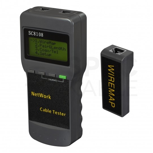 Tester kabli sieciowych LAN RJ45 + BNC z wyświetlaczem LCD SC8108 NEKU